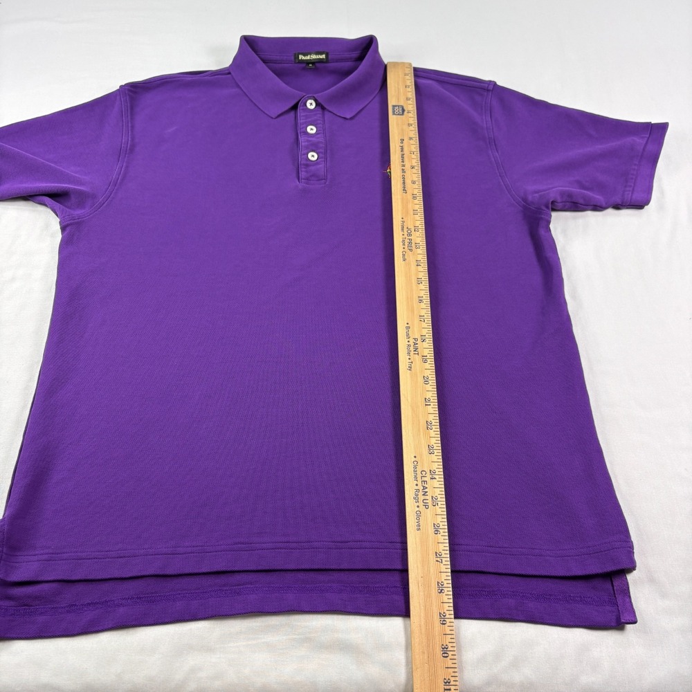 Paul Stuart Polo Shirt Men XL Purple Slim Fit Pima Cotton Stretch Preppy - Picture 7 of 10